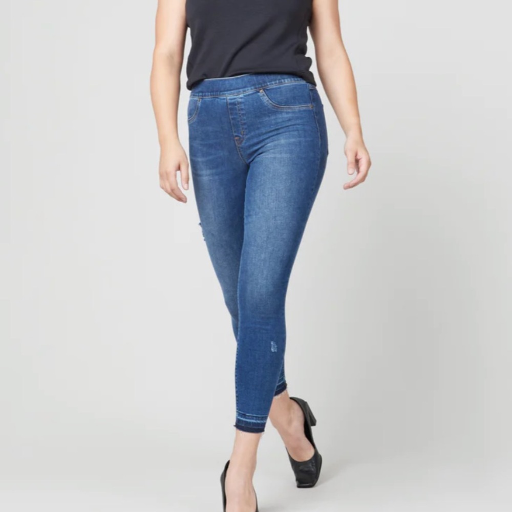 Spanx Distressed Ankle Skinny Jeans Medium Wash Size Medium M